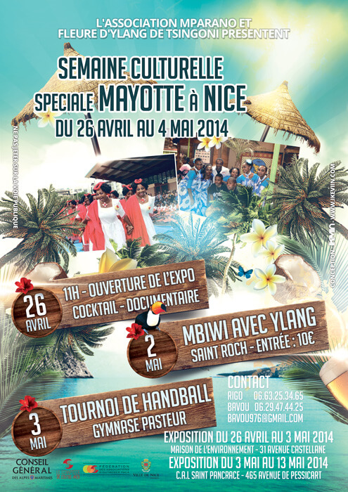 Affiche Semaine Culturelle spéciale Mayotte - Nice (Artwork by iKeviin)