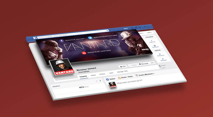 Bannière Facebook, Twitter et Youtube pour Vantard (Artwork by iKeviin) - Octobre 2015