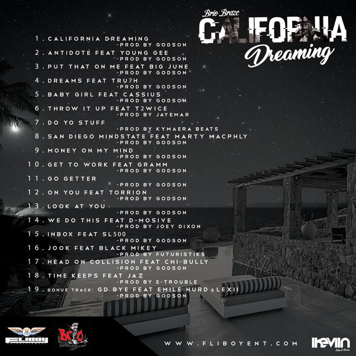 Brio Braze - California Dreaming (Artwork by iKeviin) (back)