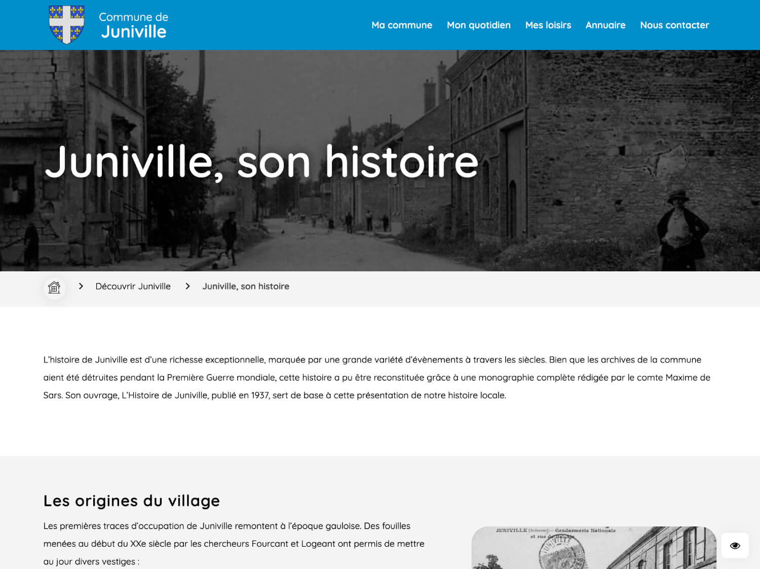 Refonte du site internet de la commune de Juniville
