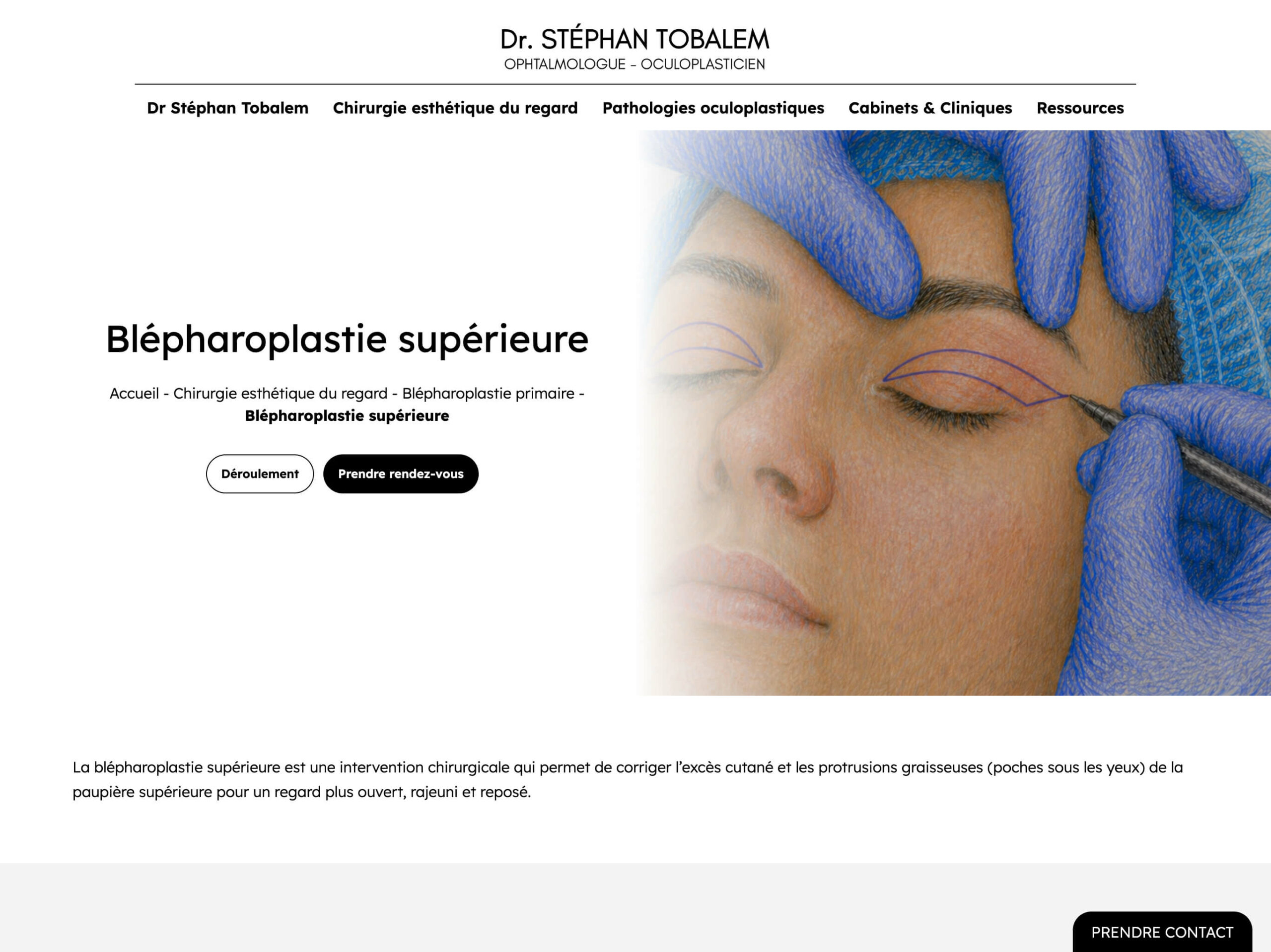 Création d'un site internet pour un ophtalmologue/oculoplasticien à Genève