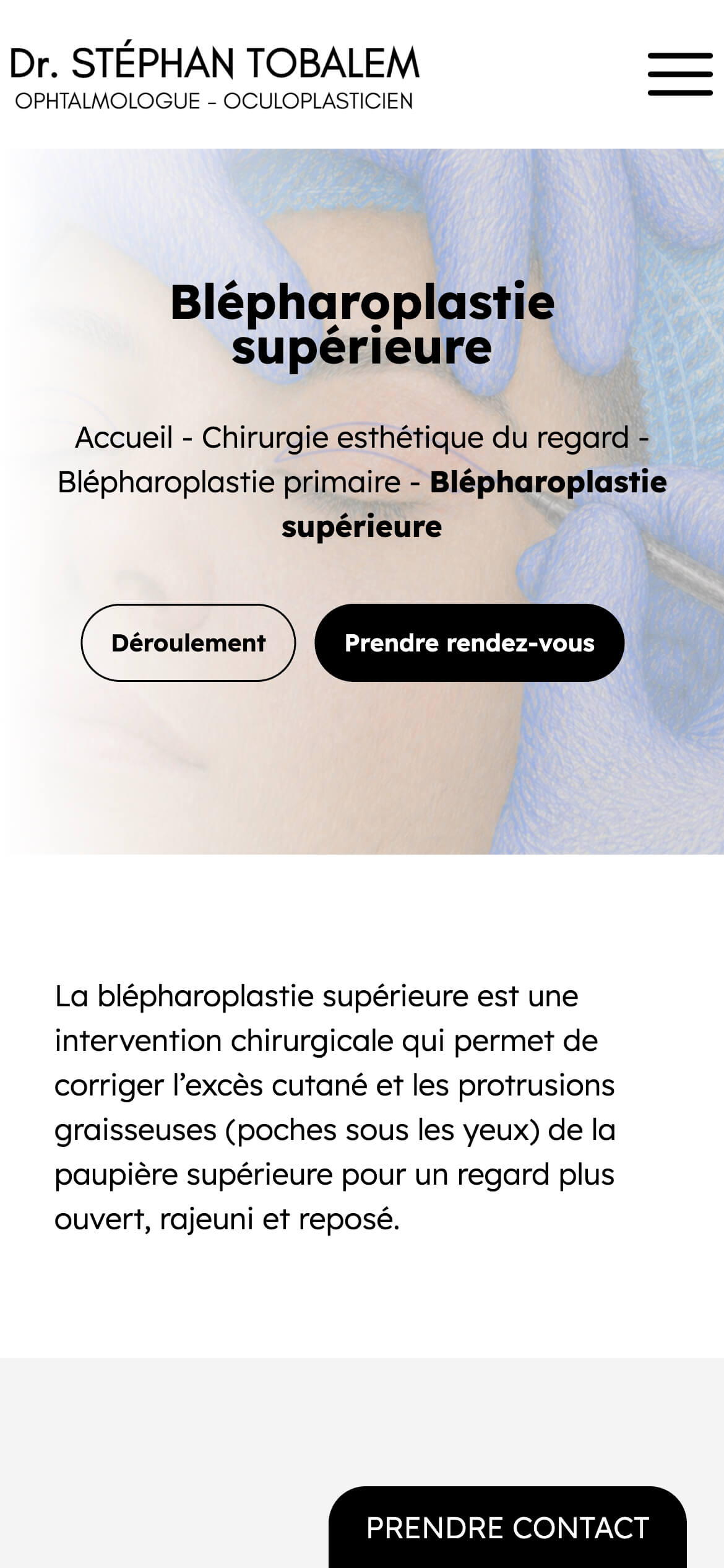 Création d'un site internet pour un ophtalmologue/oculoplasticien à Genève