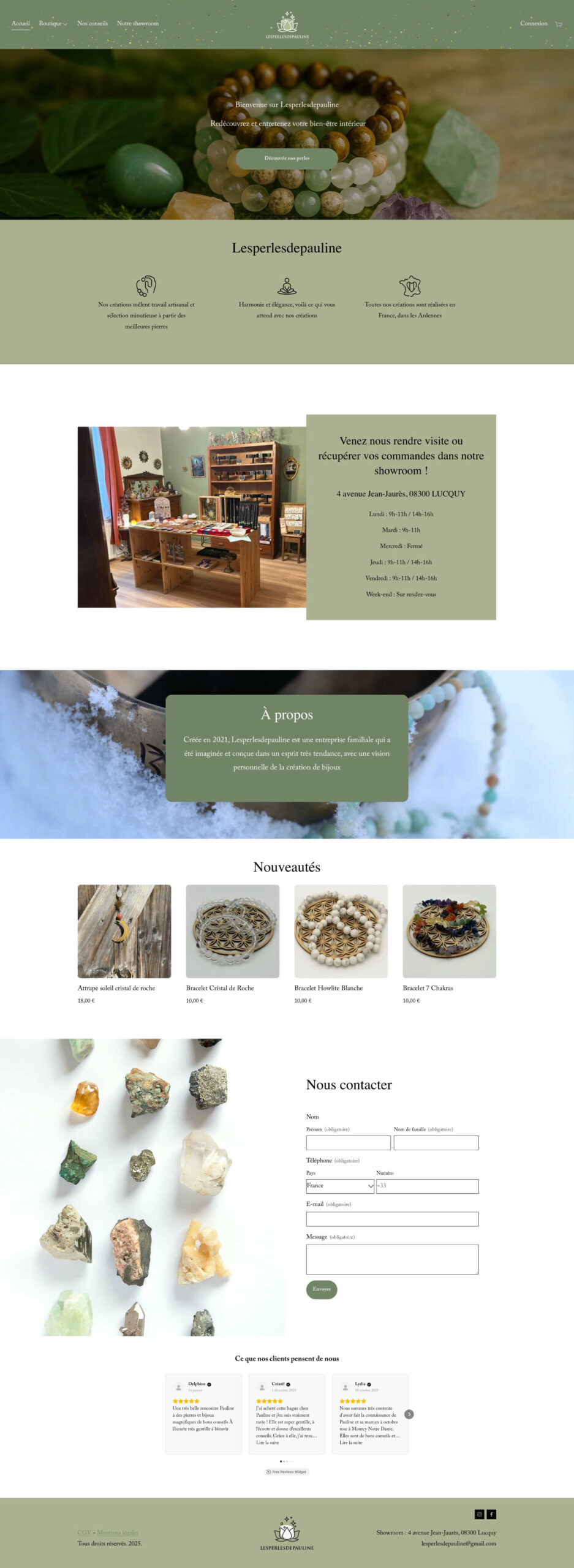 Amélioration d'un site web pour une créatrice ardennaise de bijoux en pierre